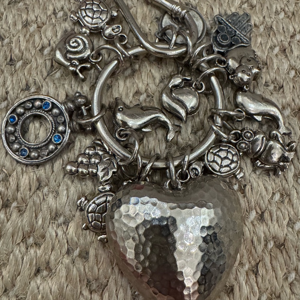 Silver Plated Charm Key Ring - image 3